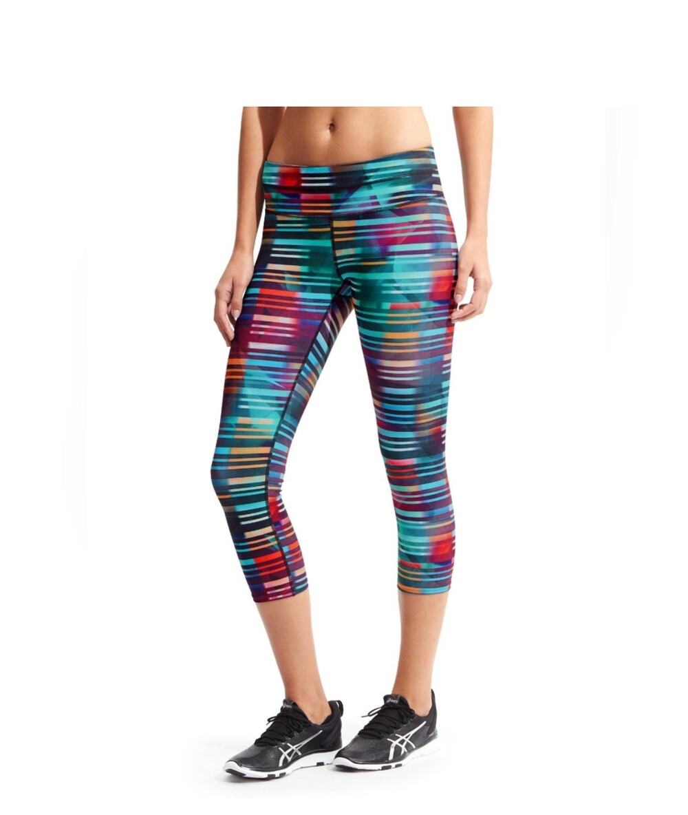 Athleta Laser Beam Sonar Cropped Leggings Capris Size Medium